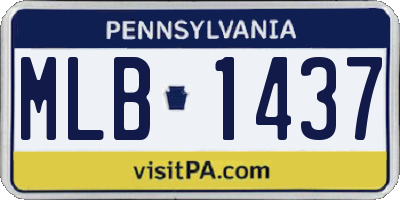 PA license plate MLB1437