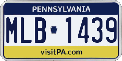 PA license plate MLB1439