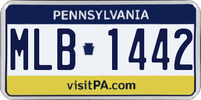 PA license plate MLB1442