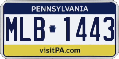 PA license plate MLB1443