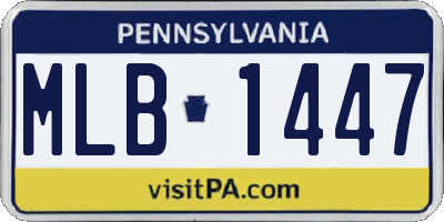 PA license plate MLB1447