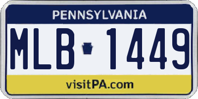 PA license plate MLB1449