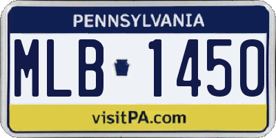 PA license plate MLB1450