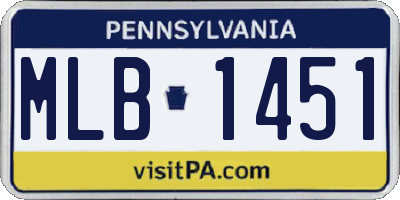 PA license plate MLB1451