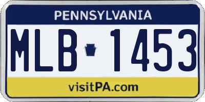 PA license plate MLB1453