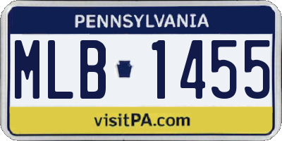 PA license plate MLB1455