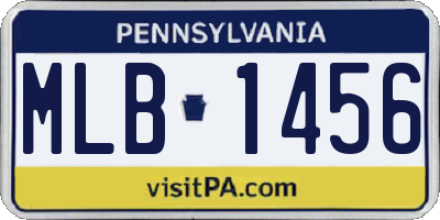 PA license plate MLB1456