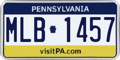 PA license plate MLB1457