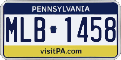 PA license plate MLB1458