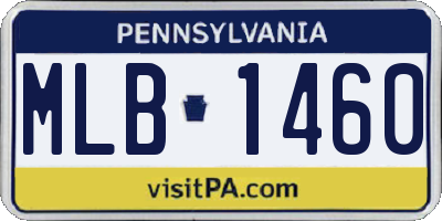 PA license plate MLB1460