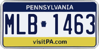 PA license plate MLB1463