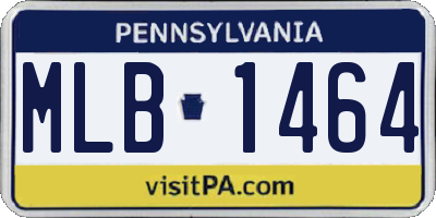 PA license plate MLB1464