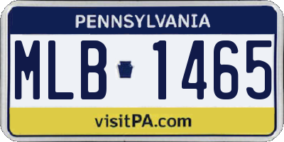 PA license plate MLB1465