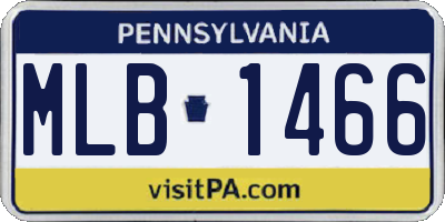 PA license plate MLB1466