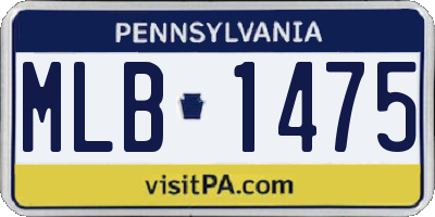 PA license plate MLB1475