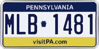 PA license plate MLB1481