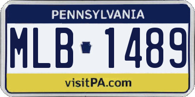 PA license plate MLB1489