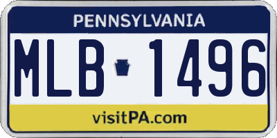 PA license plate MLB1496