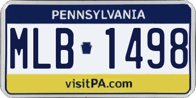PA license plate MLB1498