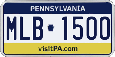 PA license plate MLB1500