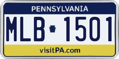 PA license plate MLB1501