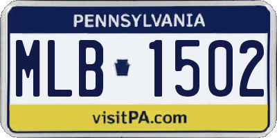 PA license plate MLB1502