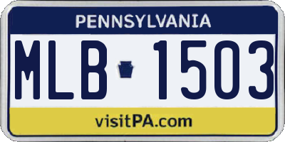 PA license plate MLB1503