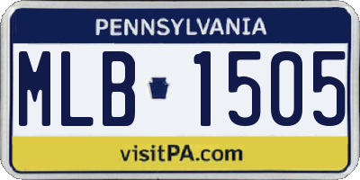 PA license plate MLB1505