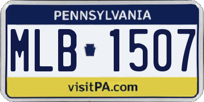 PA license plate MLB1507