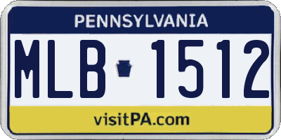 PA license plate MLB1512