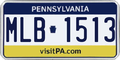 PA license plate MLB1513