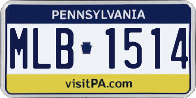 PA license plate MLB1514