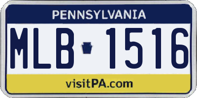 PA license plate MLB1516