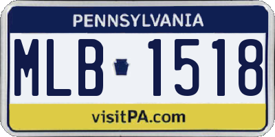 PA license plate MLB1518