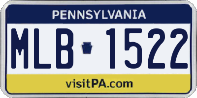 PA license plate MLB1522