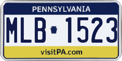 PA license plate MLB1523