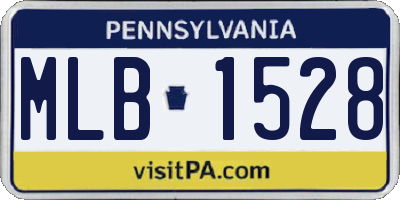 PA license plate MLB1528