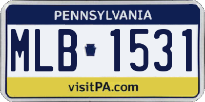 PA license plate MLB1531