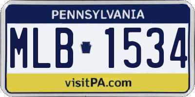 PA license plate MLB1534