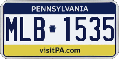 PA license plate MLB1535