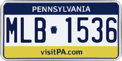 PA license plate MLB1536