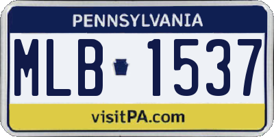 PA license plate MLB1537