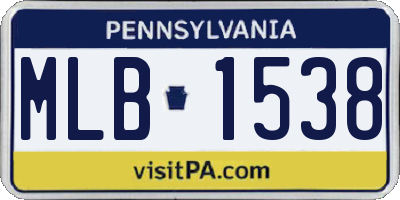 PA license plate MLB1538