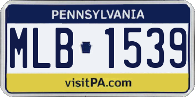 PA license plate MLB1539