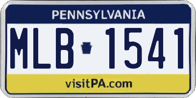 PA license plate MLB1541