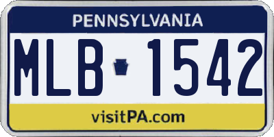 PA license plate MLB1542
