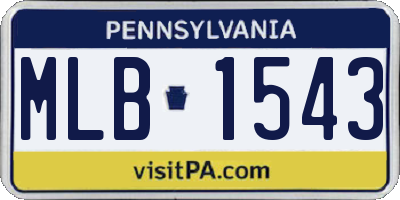 PA license plate MLB1543