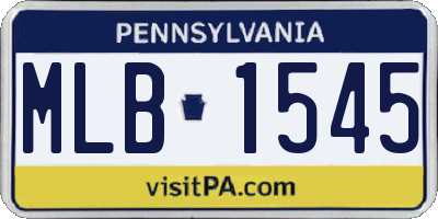 PA license plate MLB1545