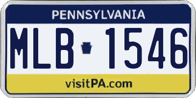 PA license plate MLB1546