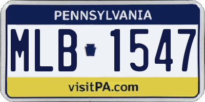 PA license plate MLB1547